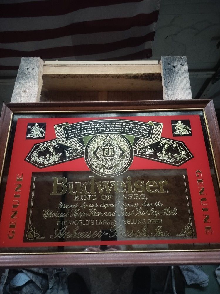 Budweiser Beer Bar Sign Mirror
