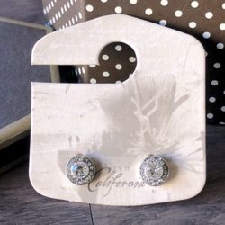 Elegant Silver Tone Stud Earrings
