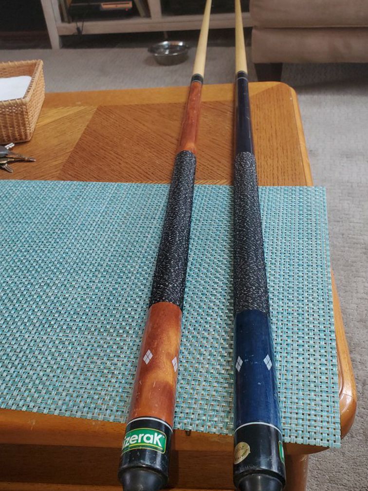 2 Mizerak Pool Cues One 19 Ounce & One 20 Ounce Excellent Condition