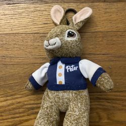 Official 8" Small Movie Plush Peter Rabbit Blue Jacket with keychain