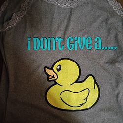 Handmade "I Don't Give A Duck" Glittery Women's L Tank Top