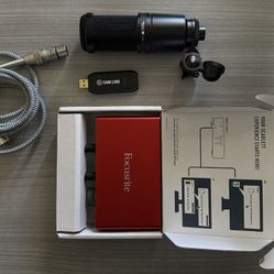 Professional Recording Kit: Microphone, Focusrite Scarlett, Cam Link 