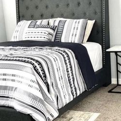 New Tall Grey Bed Frame- Mattress Not Included