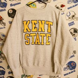 Vintage Vntg 1980s Kent State University Ohio NCAA College Crewneck Sweatshirt Sweater 