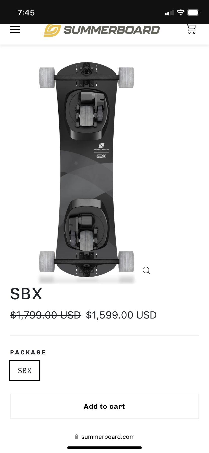 Summerboard SBX Electric Snowboard Skateboard
