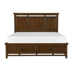 Queen Platform Bed with Footboard Storage