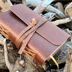 Authentic Leather Bound Journal / Sketchbook with Real Flower Petals - Handcrafted by Artisans!