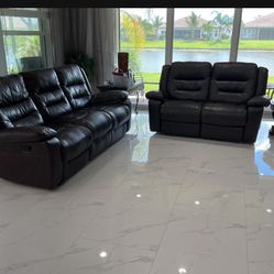 Recliner Leather Couch And Loveseat