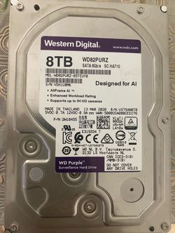 8TB WD purple 24/7 hdd low usage no bad sector
