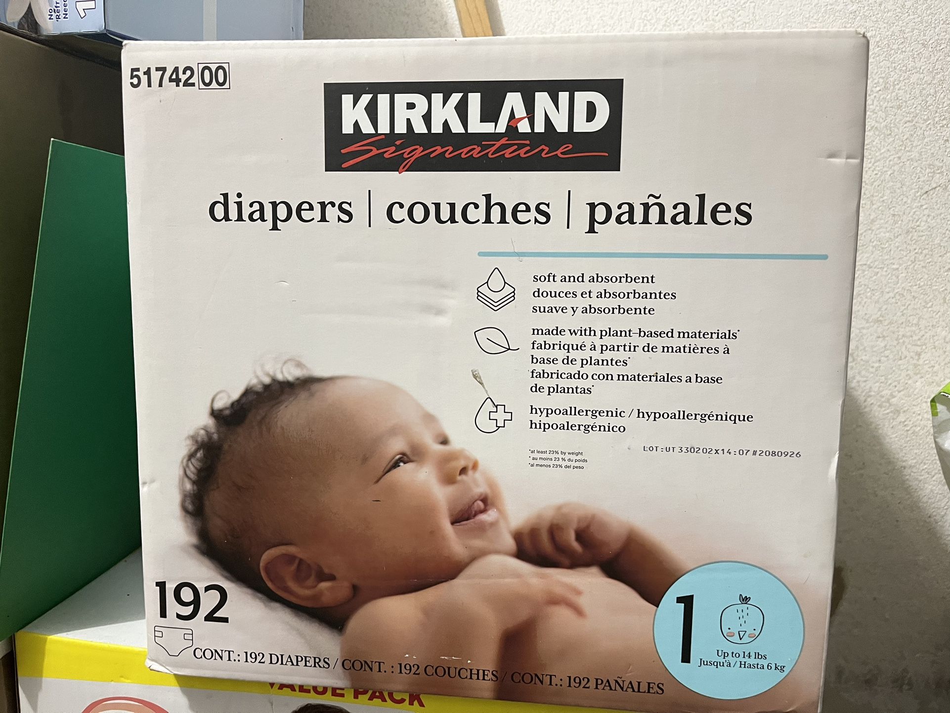 192PK KIRKLAND DIAPERS