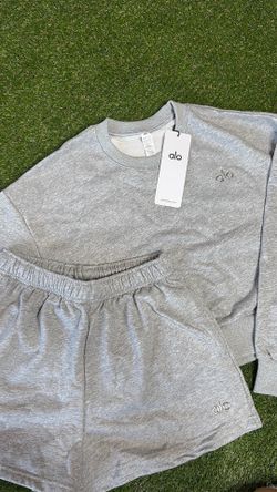 ALO CROPPED CREWNECK SHORT SET