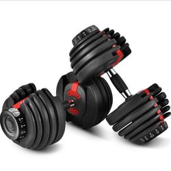 Adjustable Dumbbells Set, 5 To 52.5 pounds 