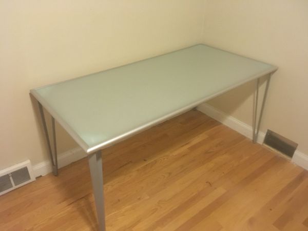 Table Or Desk Ikea Vika Lauri Frosted Glass Table With 4 Metal