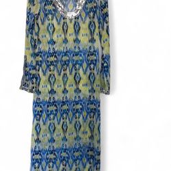 INC Blue/Green Maxi Dress 
