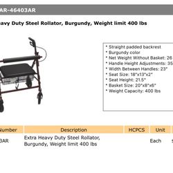 Heavy Duty Rollator Item number- AR 46403AR
