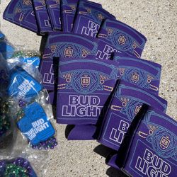 Cup Koozies & Mardi Gras Beads 