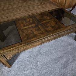 Wood and Glass Coffee Table