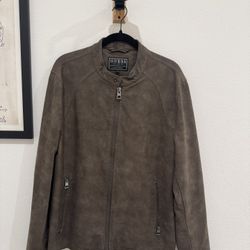 GUESS Men’s Faux Suede Jacket – Size Large