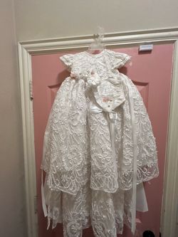 Baby Christening Gown with Bonnet size 3