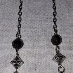 Simple Black Silver Bead Necklace 