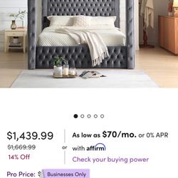 Velvet Canopy Speaker Bed