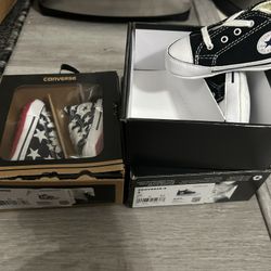 2 Pairs Of Brand new Converse Size 1 Soft Bottom Baby Shoes