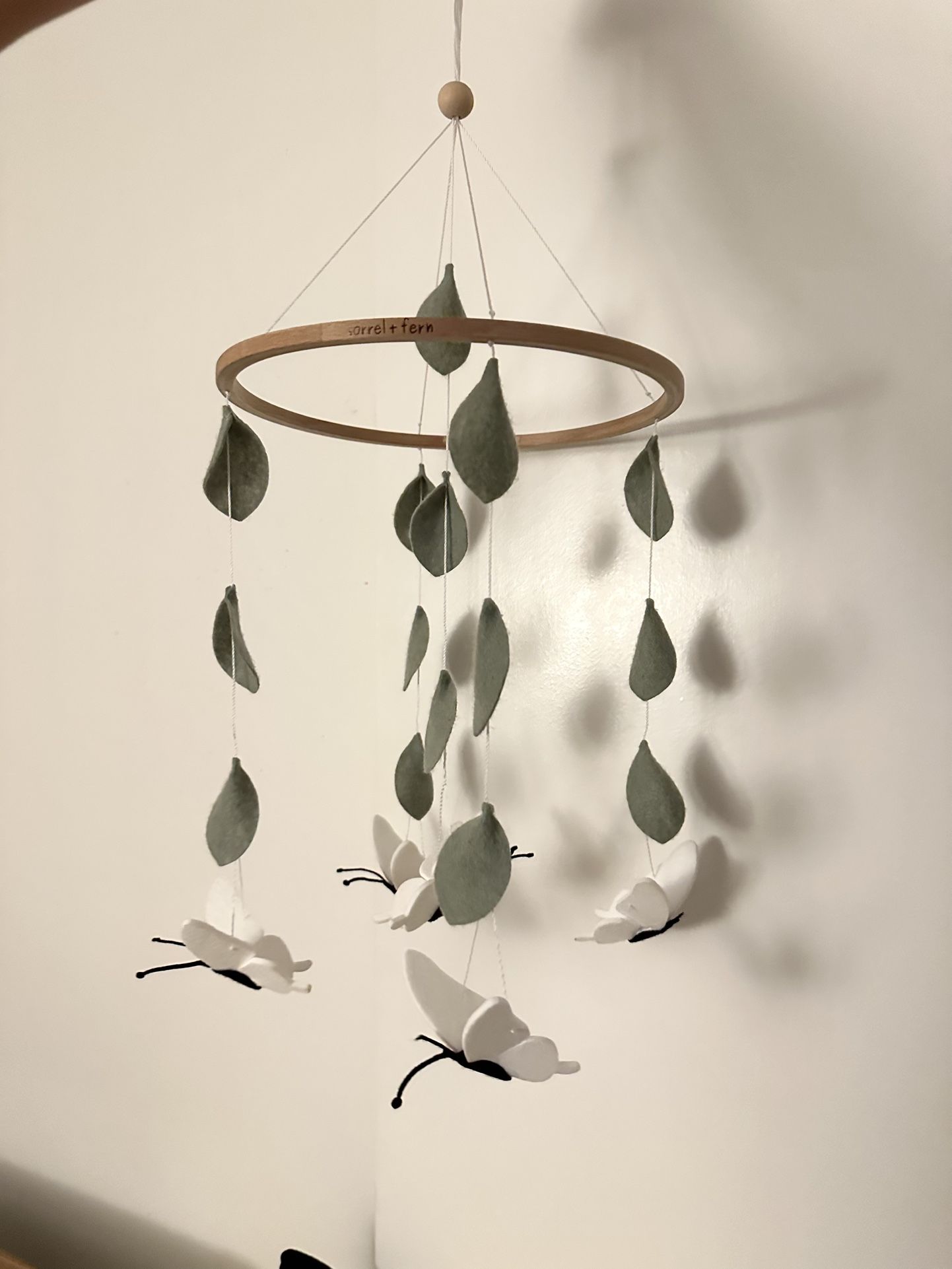 White Butterfly Baby Mobile