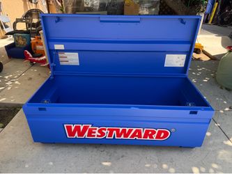 New westward jobsite box size 5 ft long x 2 ft wide x 23” top asking $600