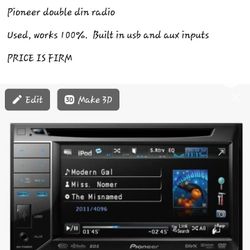 Pioneer Double Din Radio 