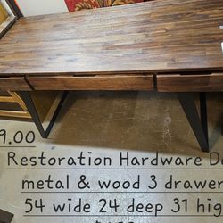 Desk Metal & Wood Restoration Hardware We are located at 2811 East Bell road. Another Time Around Furniture.