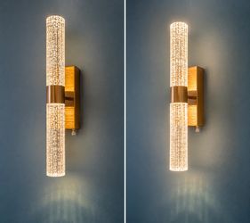 Modern Gold Rechargeable Wall Sconces – Set of 2 ✨