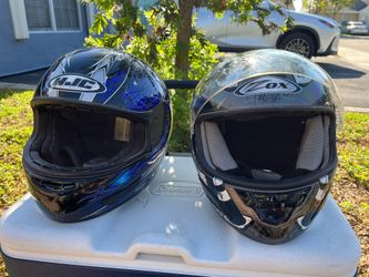 Two Motorcycle Helmets