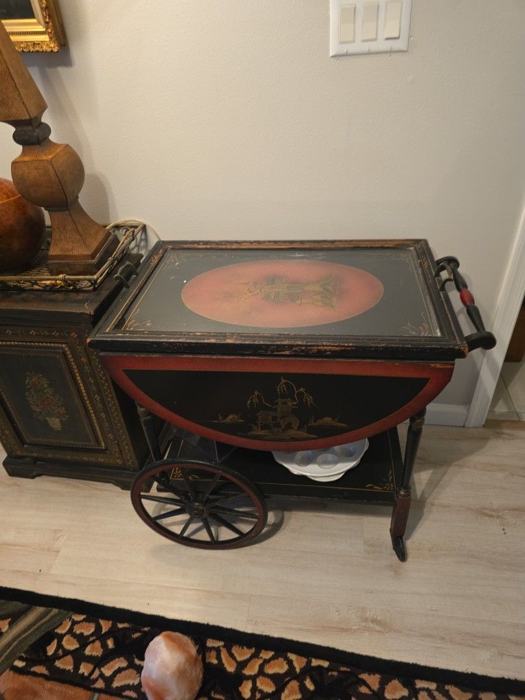 Japanese Barcart, And Painted.