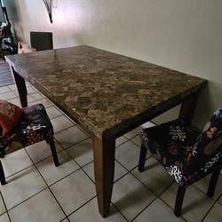 Marble table. Sits 8 people.