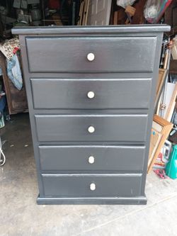 BLACK 5 DRAWERS DRESSER