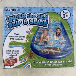  StarGo 18 ft x 5 ft Undersea Dual Slip and Slide with Splash Pad for Kids and Adults Outdoor Water Toy 