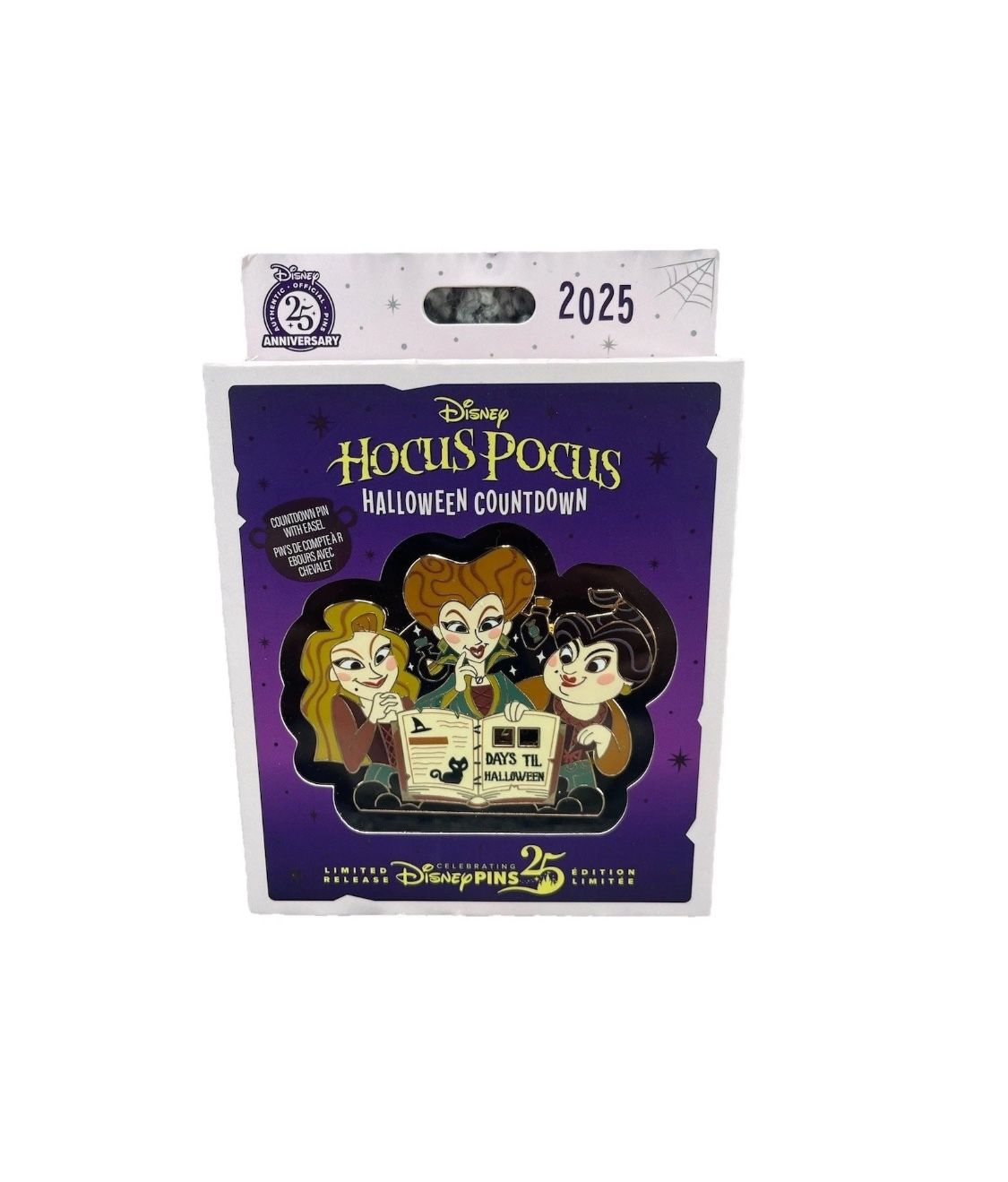 Disney Parks Pin 2025 Hocus Pocus Halloween Countdown Sanderson Sisters LR New
