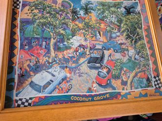 Karl Merklein Coconut Grove Giclee Print - Framed Tropical Miami Art