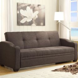 Brand New 83" x 43" Sofa Futon With Cup Holders