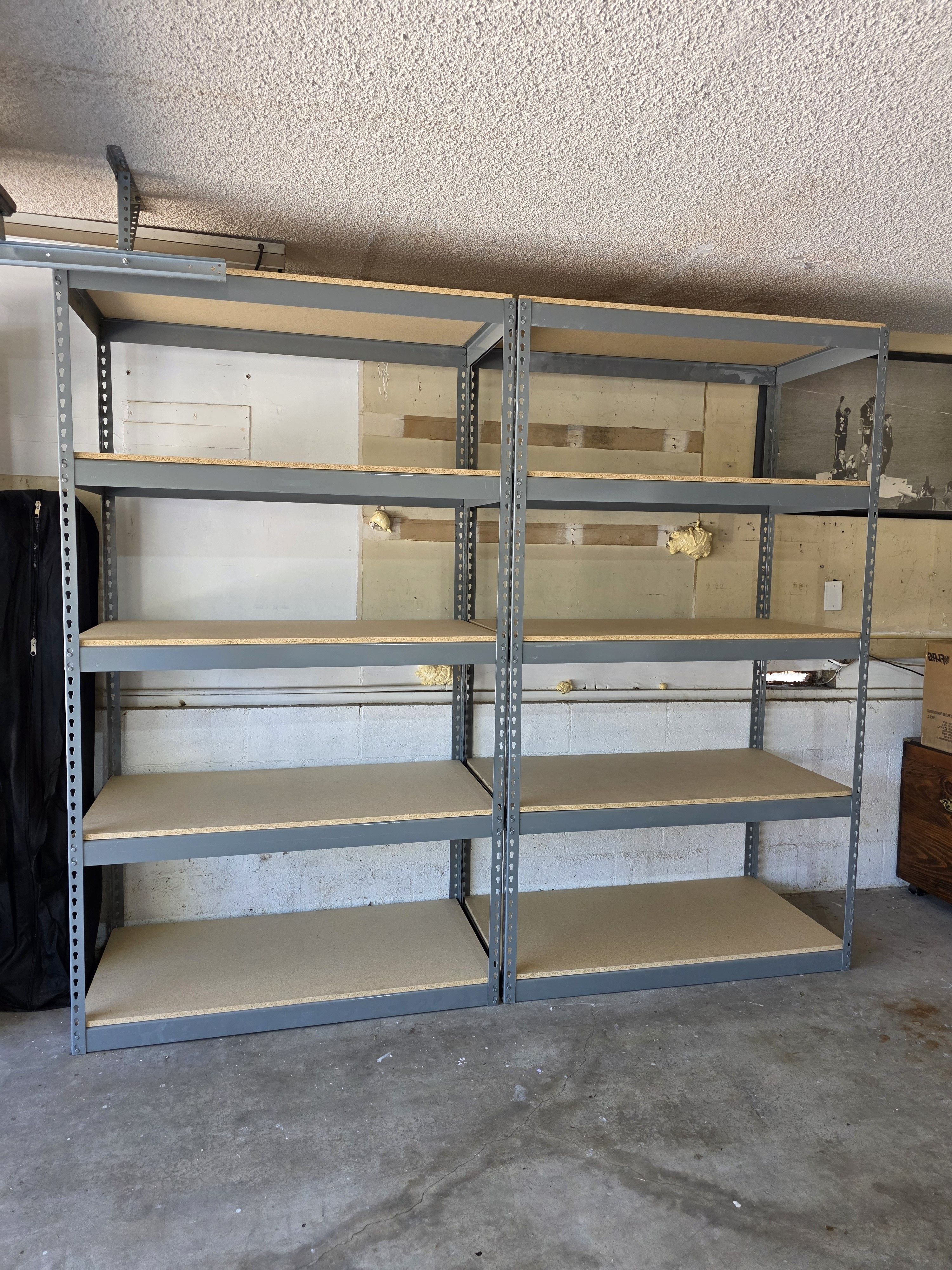 5 Tier Shelving 48 in W x 24 in D American Made Used Heavy Duty Steel Boltless Storage Rack Delivery Available