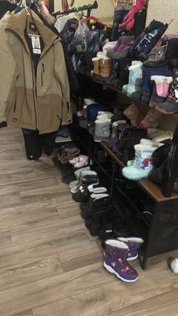 Snow /winter jackets, pants-bib gloves boots kids size-adult sizes only brand new start $20 and up!