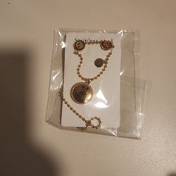 Set De Collar Y Aretes Acero Inoxidable