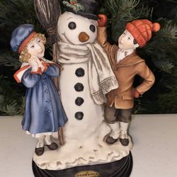 Giuseppe Armani Our Snowman Figurine Made in Italy Vintage Rare 1439C No Box