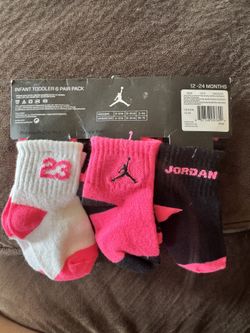 Six Pack Infant Toddler, Jordan Sock Size 12 To 24 Months