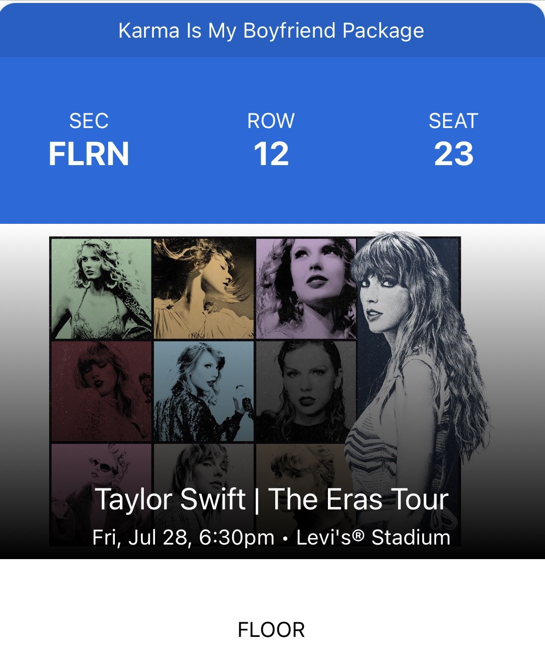 Taylor Swift: The Eras Tour Ticket (07/28, Levi's Stadium) for Sale in  Hayward, CA - OfferUp