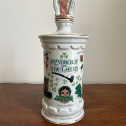 Old Commonwealth Kentucky Straight Bottle - Symbols of Ireland 1985 Porcelain 11.5” x 4.75”