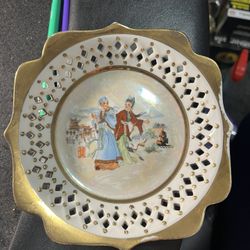 Porcelain Asian Lattice Fruit Bowl