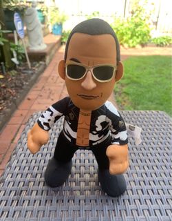 The Rock Bleacher Creatures WWE Superstar Old School Rock 10" Plush Figure - A Wrestling Legend for Play or Display