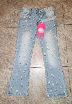 Denim diva flare floral print Denim jeans new firm price