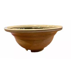 Studio Art Pottery Stoneware Bowl Hand Thrown Signed Gray/green Primitive 10”